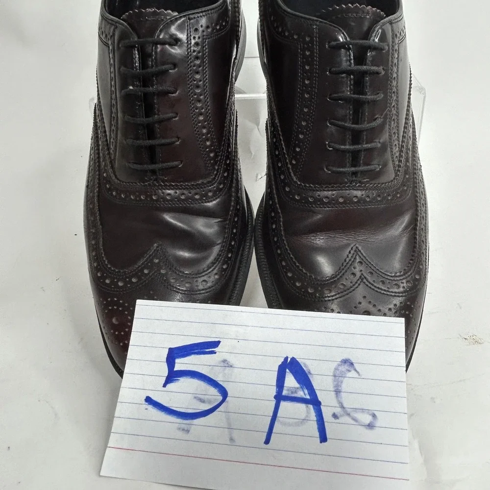 Florsheim Imperial Mens 8D Burgundy Leather Wingtip Oxford Brogue Shoes USA Made